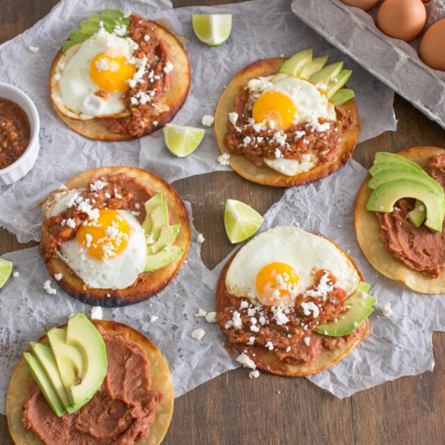Breakfast Tostadas with Charred Ranchero Salsa