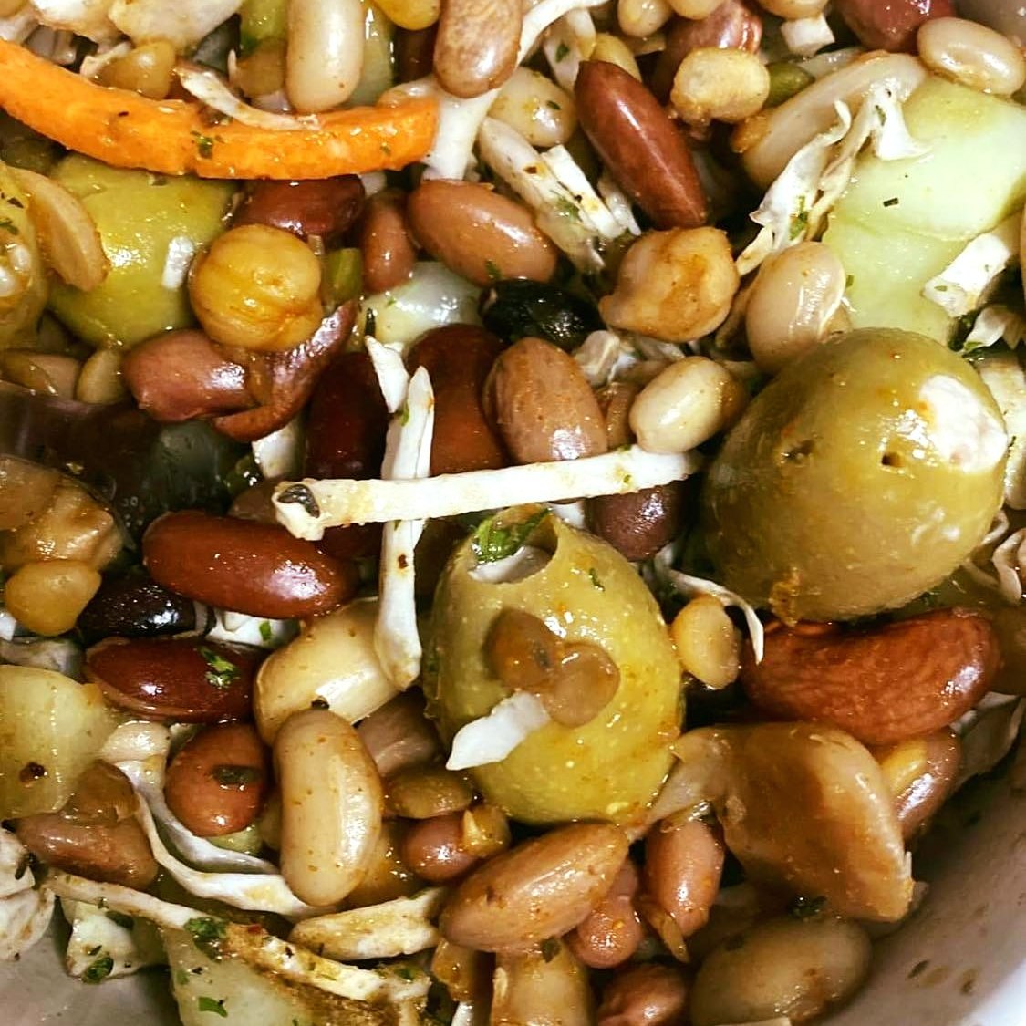 Blue Cheese Stuffed Olives Bean Salad