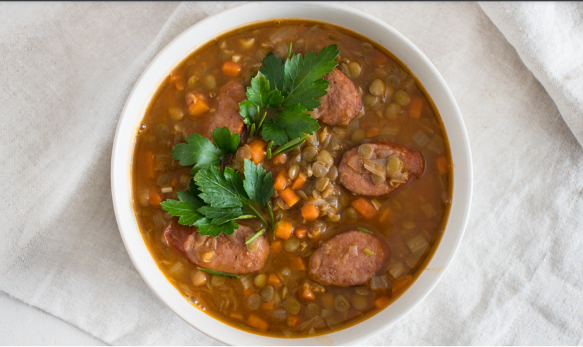 Rosemary Lentil and Sausage Soup