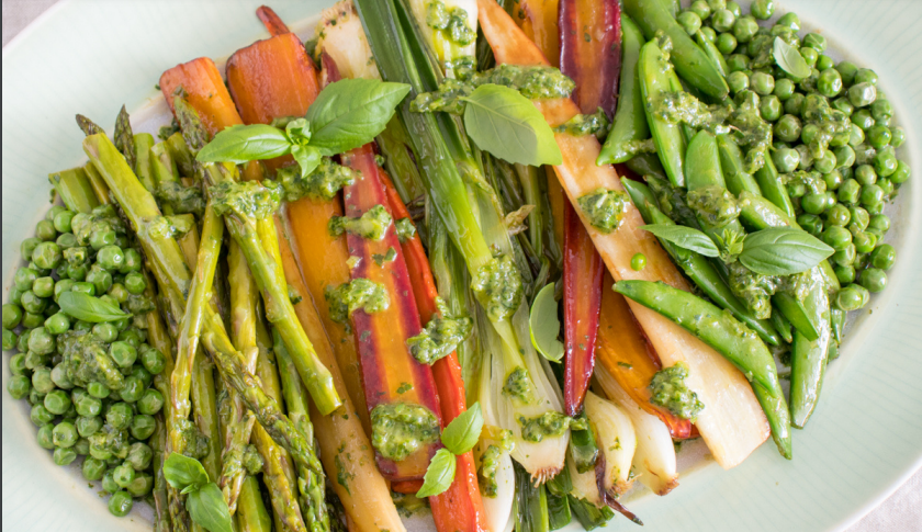 Vinoso-Basil Spring Vegetables