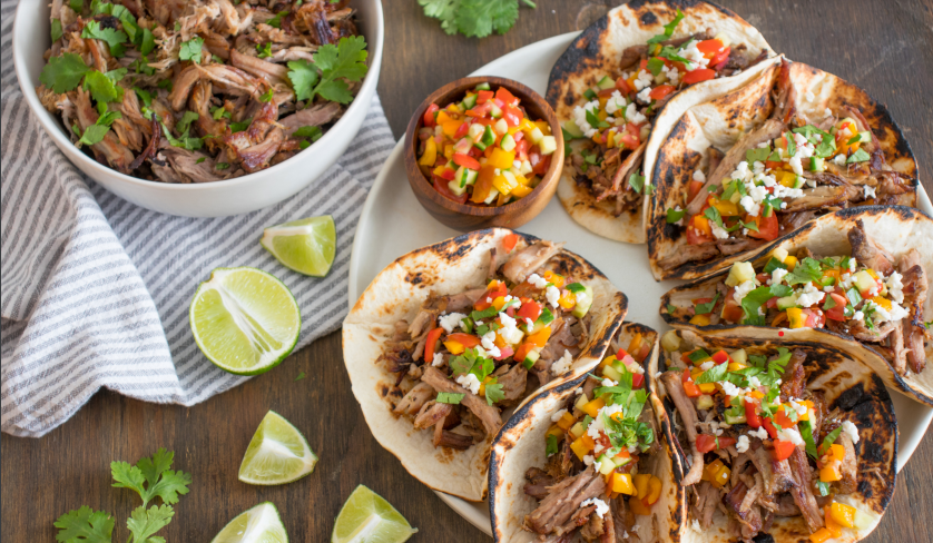 Drunken Crockpot Carnitas with Gazpacho-Inspired Salsa